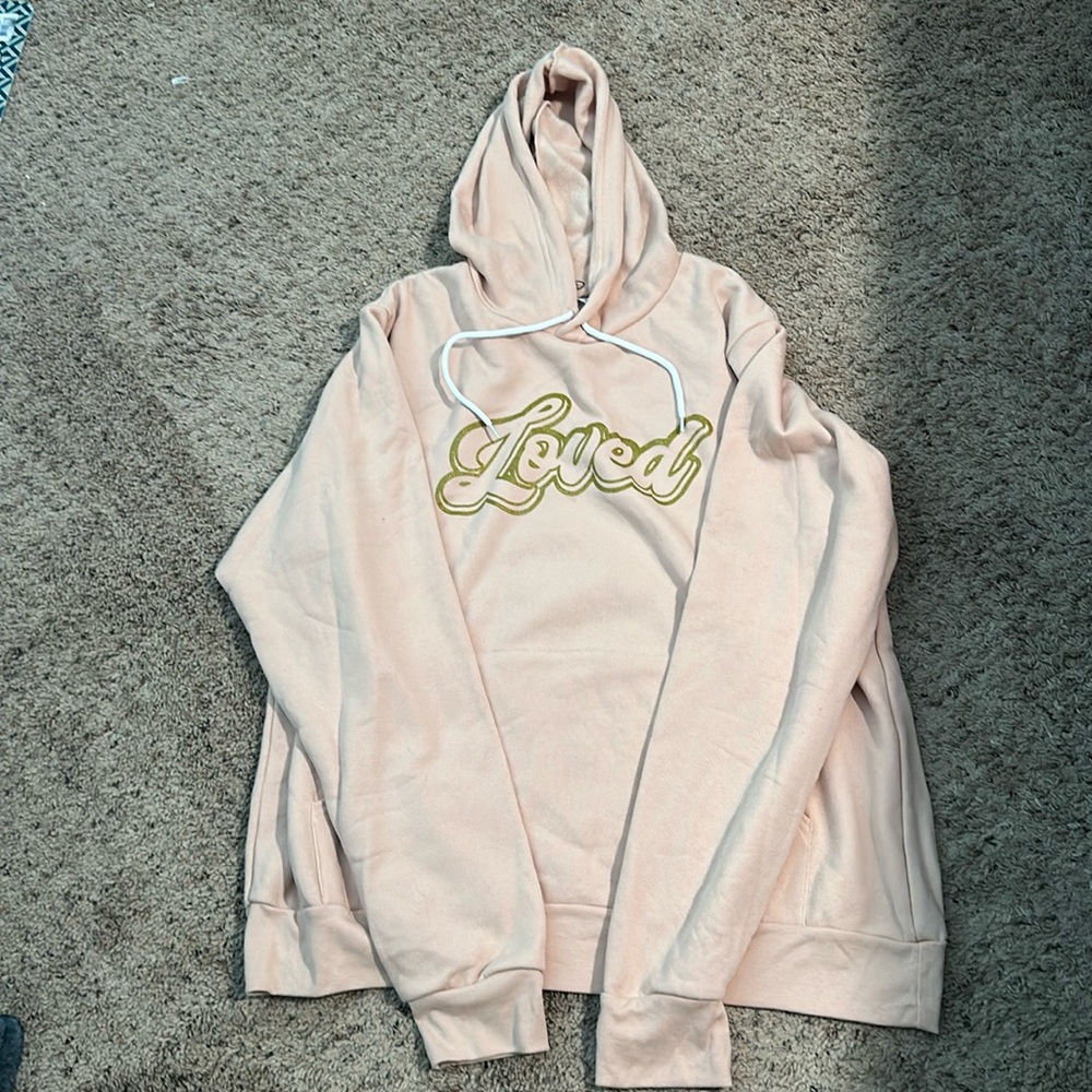 Pink sweatshirt “Loved”. Size XL